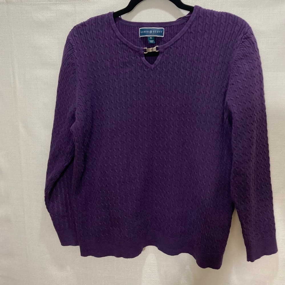 Ladies purple knit sweater